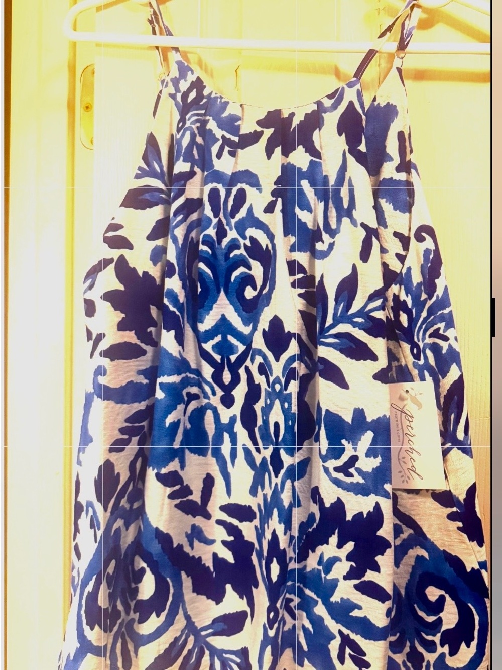 Molly Bracken Blue and White Floral Print Tank Top